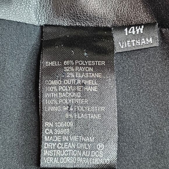 Tahari ASL Mini Skirt Women's 14W‎ Black Leather Studded  Detailed Plus Size - Picture 4 of 9